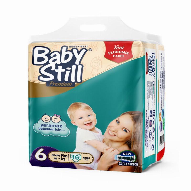 Підгузки дитячі BABY STILL стандартний пакет, розмір 6 (15 + кг)